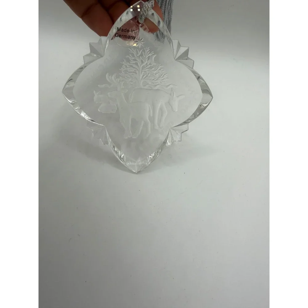 Lenox 2000 Crystal Christmas Ornament Hope and Love Wintry Night Germany Frosted - Picture 2 of 3